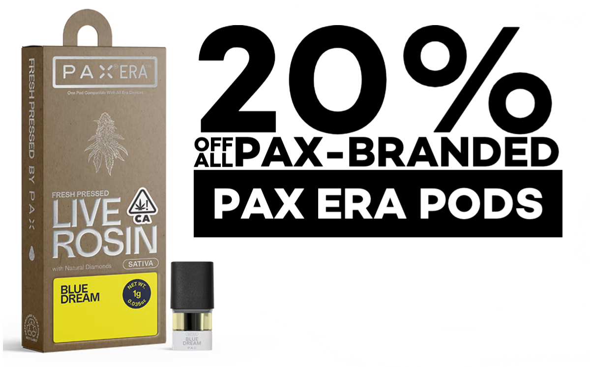 20% off all PAX-branded PAX Era Pods.