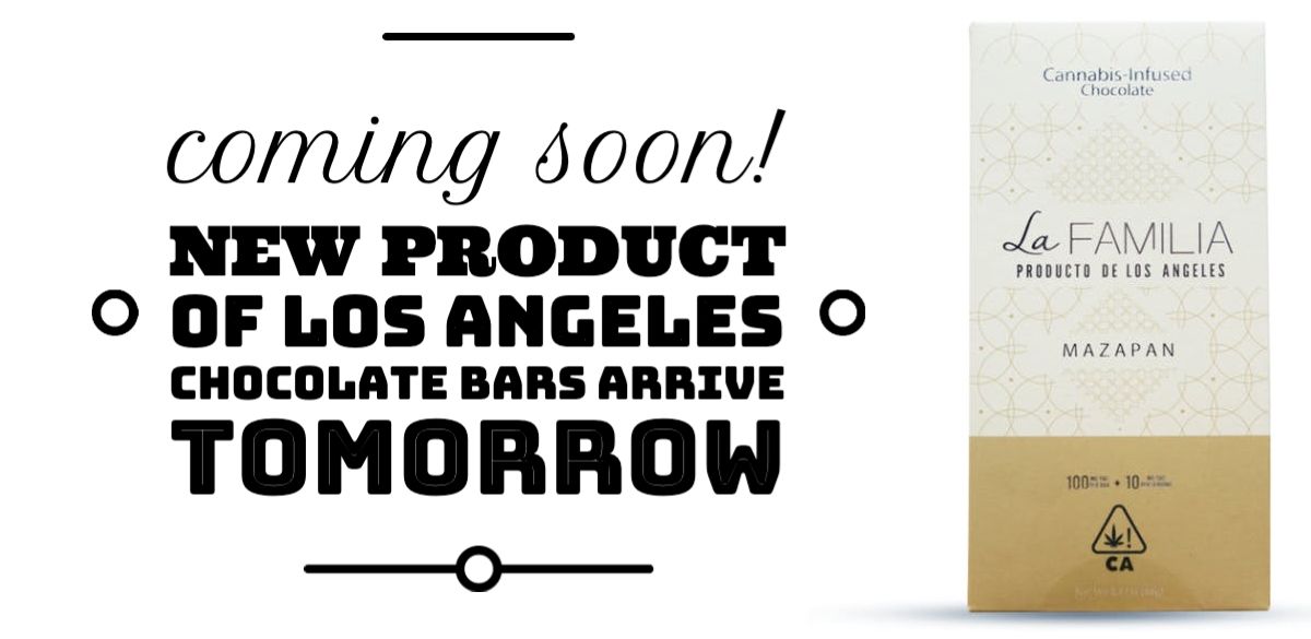 Coming soon! New Product of Los Angeles Chocolate Bars arriving tomorrow