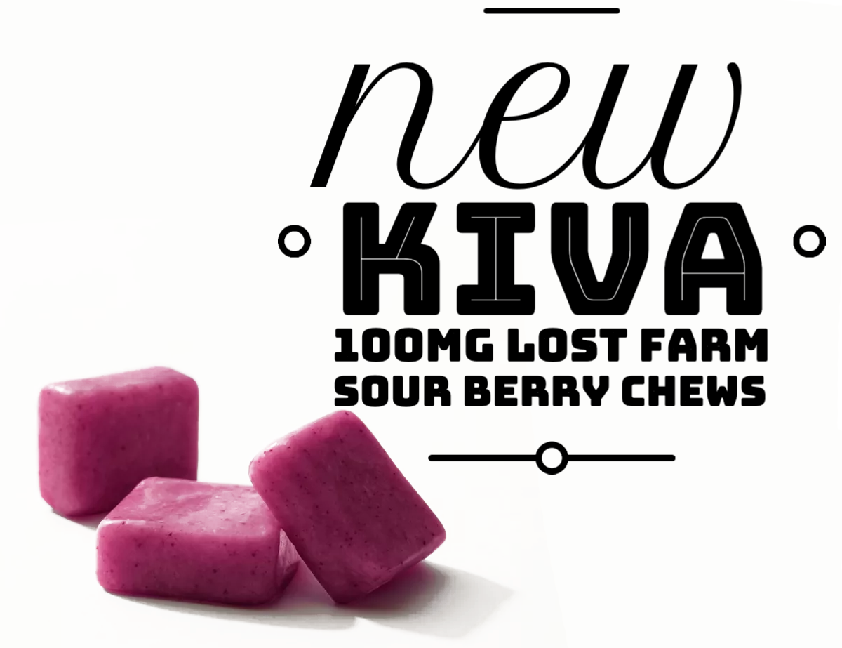 New Kiva 100mg Lost Farm Sour Berry Chews
