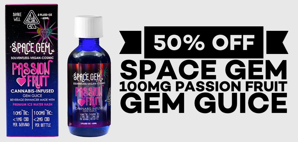 50% off Space Gem 100mg Passion Fruit Gem Guice.