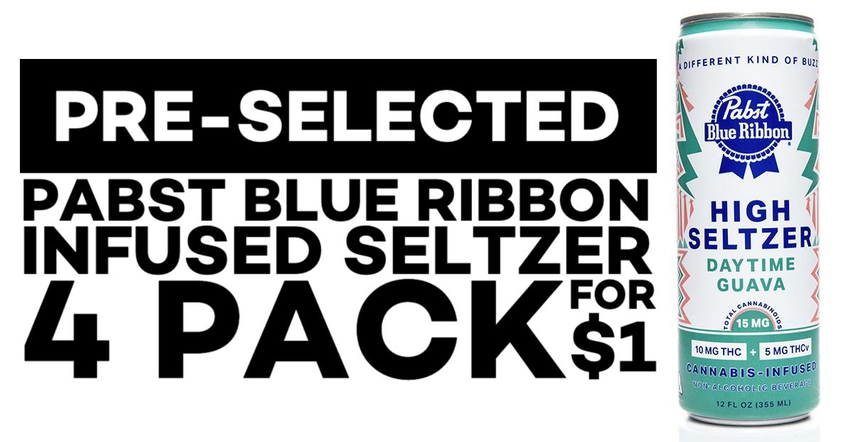 pre-selected PBR Infused Seltzer 4 Pack for $1