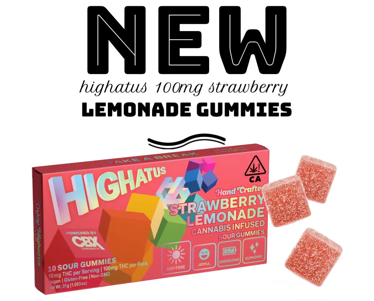 New Highatus 100mg Strawberry Lemonade Gummies
