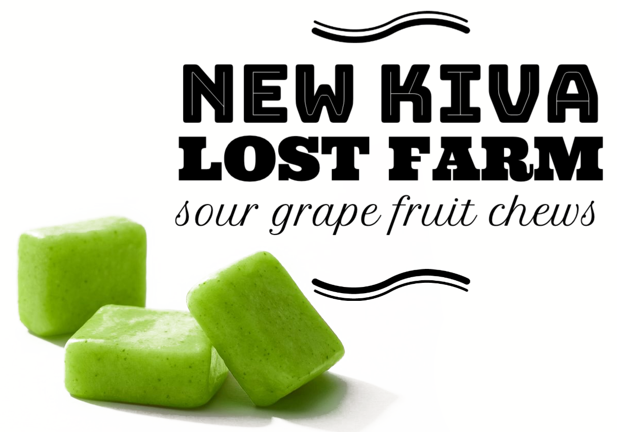 New Kiva Lost Farm Sour Grape Fruit Chews now available for $27 + tax.