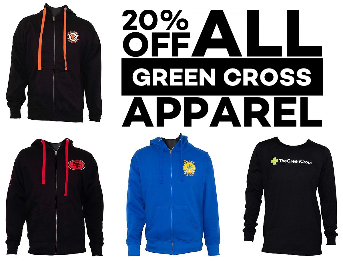 Month of December: 20% off all Green Cross apparel.