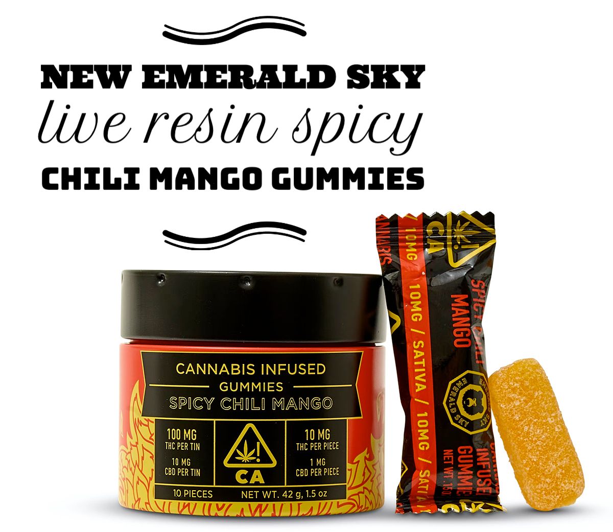 NEW Emerald Sky Live Resin Spicy Chili Mango Gummies