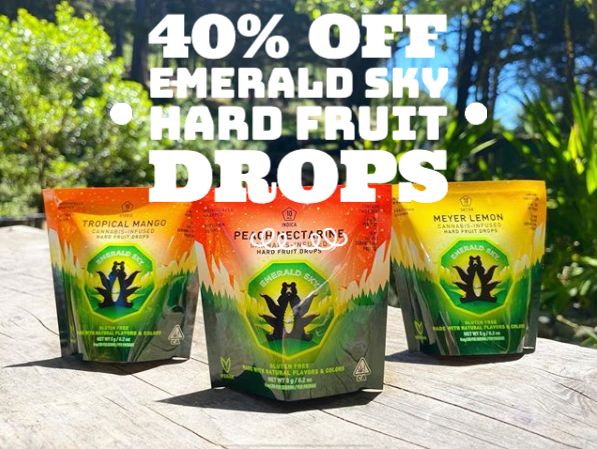 All Emerald Sky Hard Fruit Drops are 40% off.