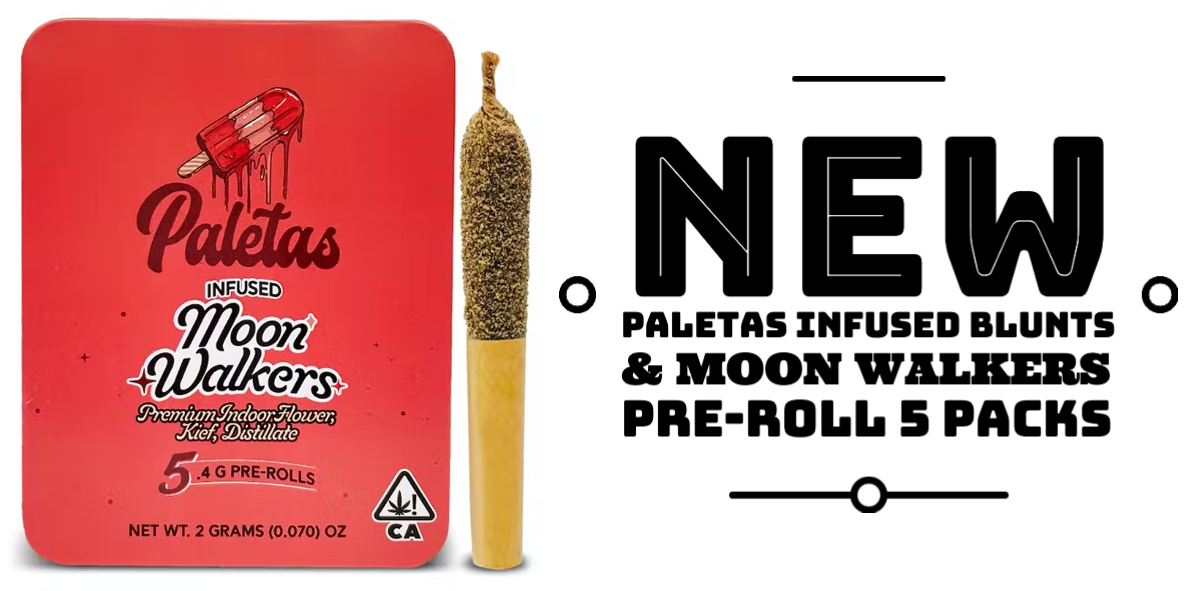 New Paletas 2.1g Infused Blunts and Moon Walkers Pre-Roll 5 Packs