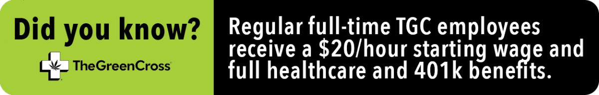 Did you know? Regular full-time TGC employees receive a $20/hour starting wage and full healthcare and 401k benefits.