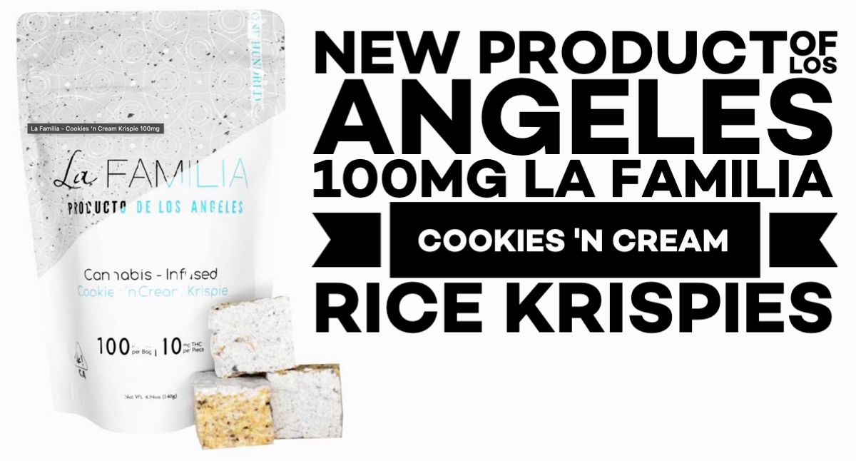 New Product of Los Angeles 100mg La Familia Cookies 'n Cream Rice Krispies