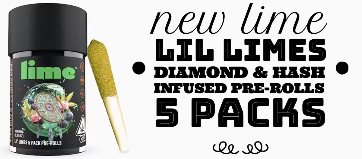 New Lime Lil Limes Diamond & Hash Infused Pre-Rolls 5 Packs