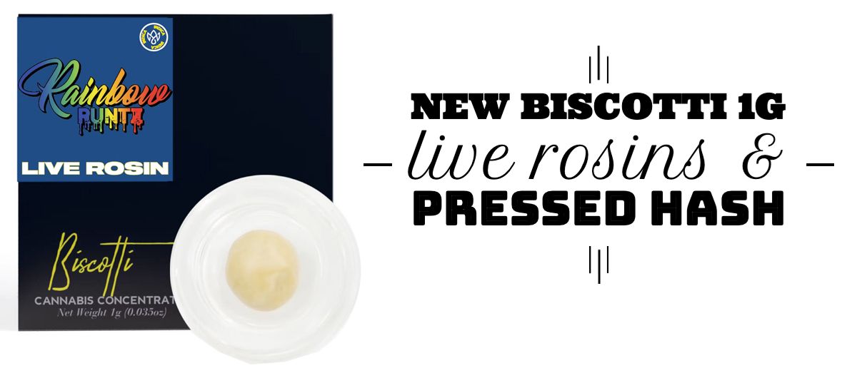 New Biscotti 1g Live Rosins and Pressed Hash
