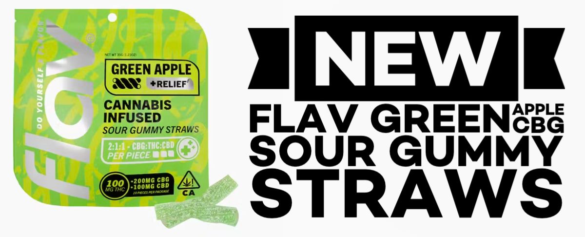 New Flav Green Apple CBG Sour Gummy Straws