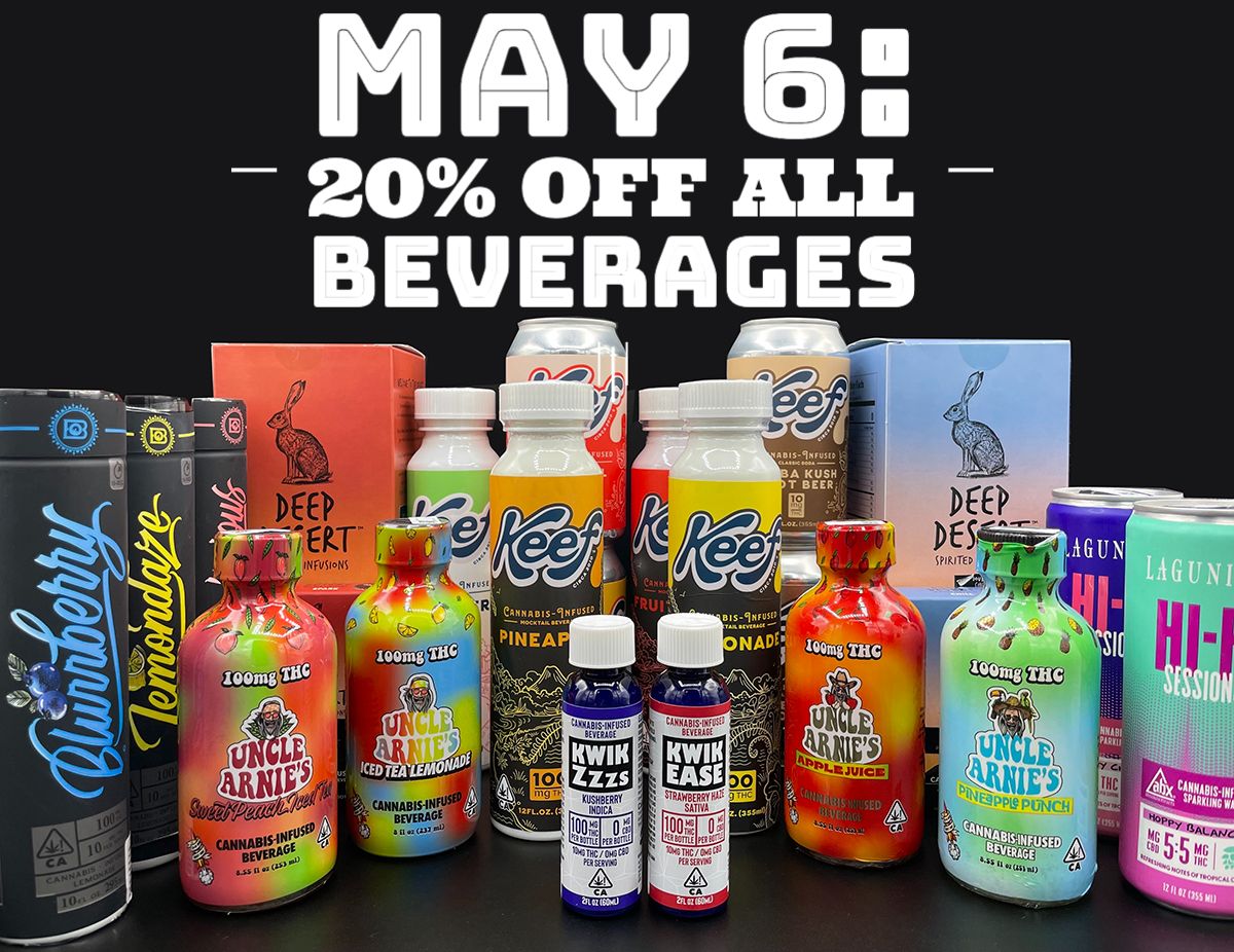 May 6: In celebration of National Beverage Day, all beverages are 20% off.