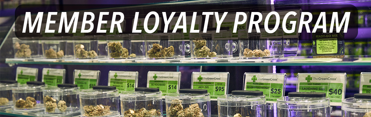 Member Loyalty Program with Glass Cannabis Jars
