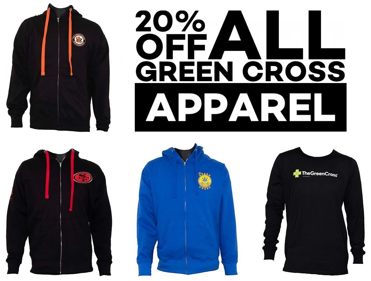 Month of April: 20% off all Green Cross apparel.