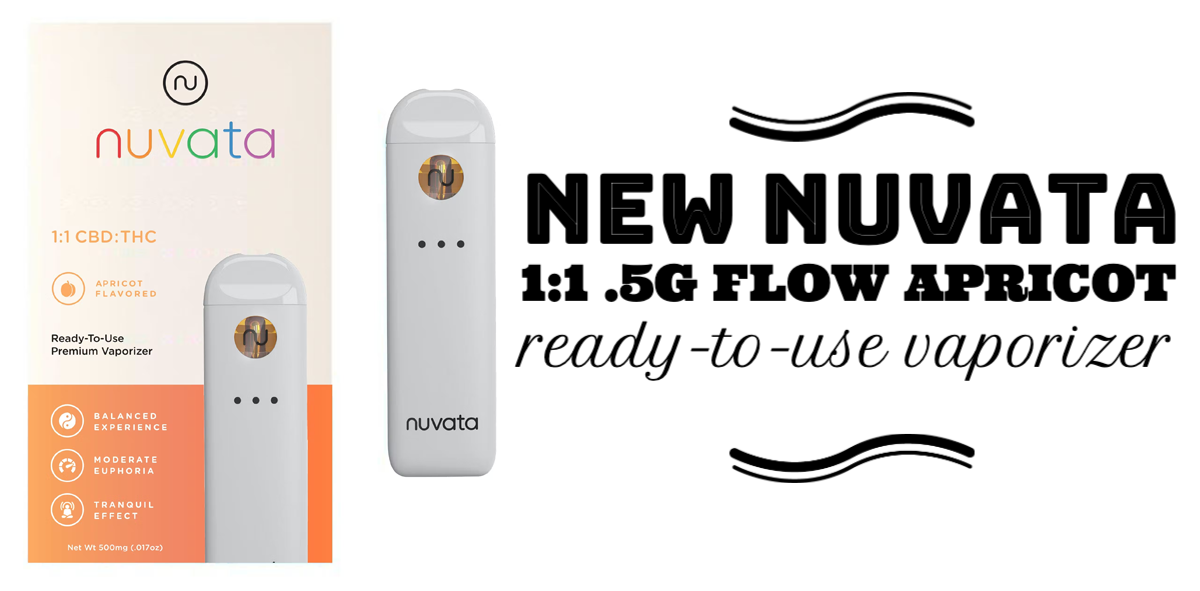 New Nuvata 1:1 .5g Flow Apricot Ready-To-Use Vaporizer now available for $33 + tax.