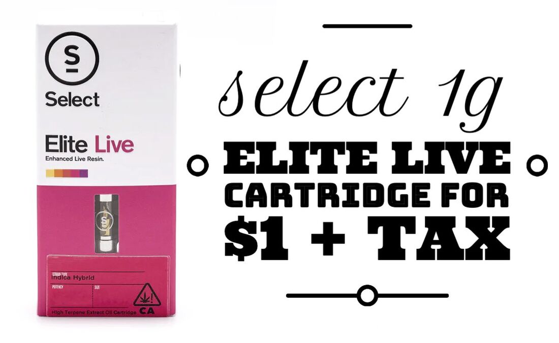 Select 1g Elite Live Cartridge for $1 + tax