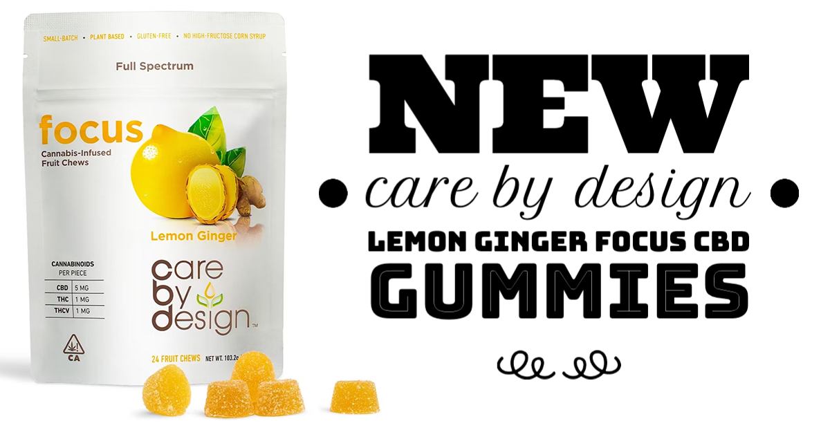 New Care By Design Lemon Ginger Focus CBD Gummies