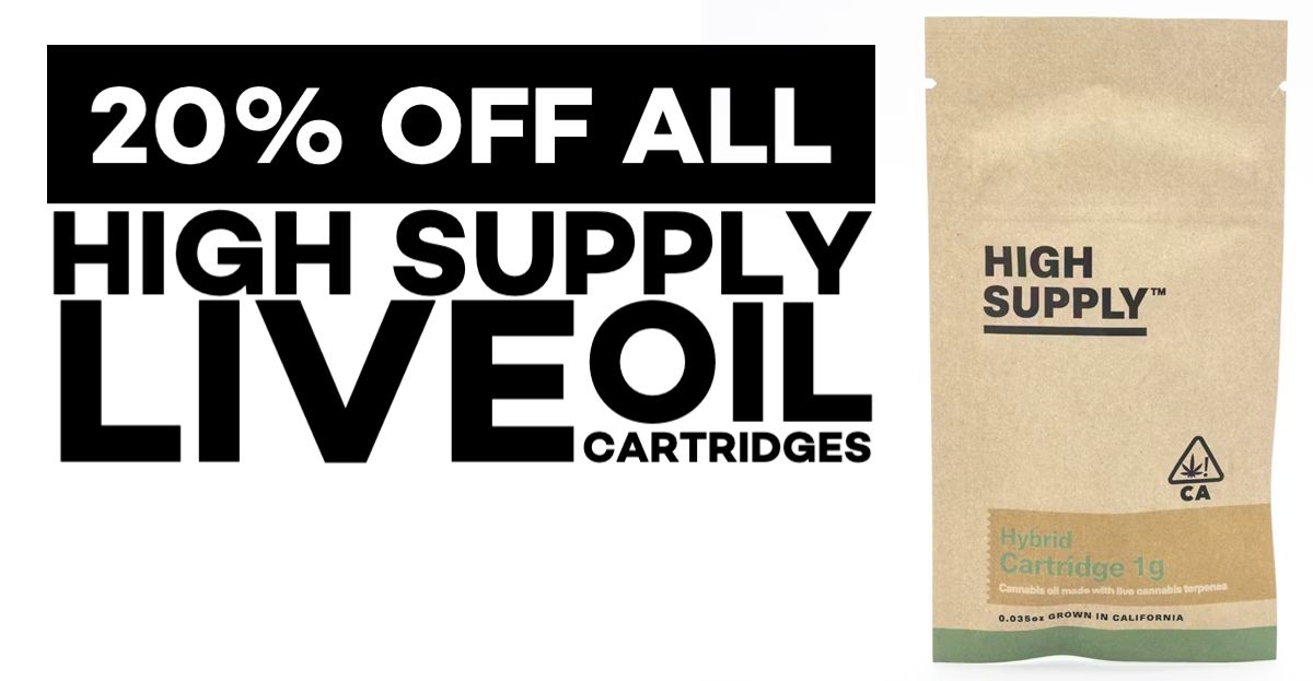 20% off all High Supply Live Oil Cartridges.