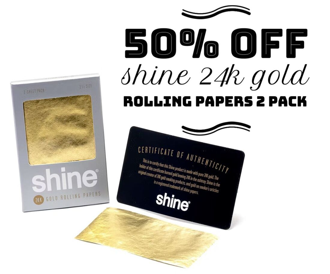 50% Off Shine 24k Gold Rolling Papers 2 Pack