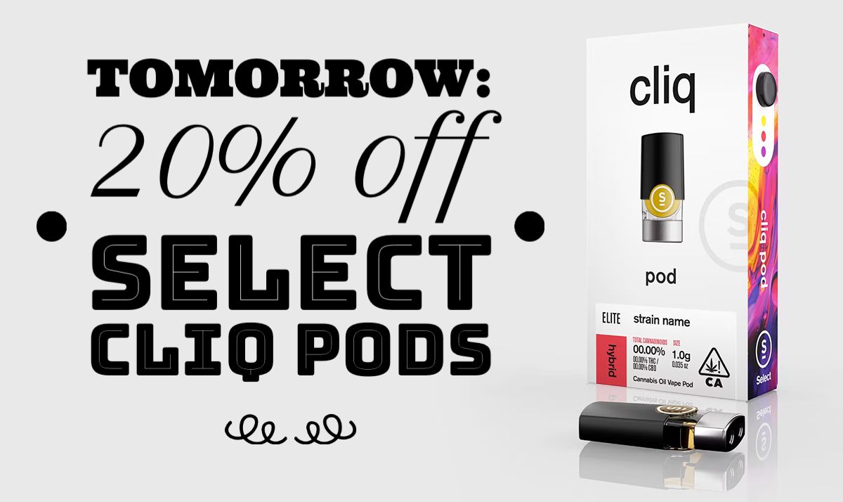 Tomorrow: 20% Off Select Cliq Pods