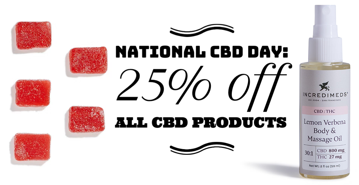In celebration of National CBD Day on August 8, all CBD products are 25% off.