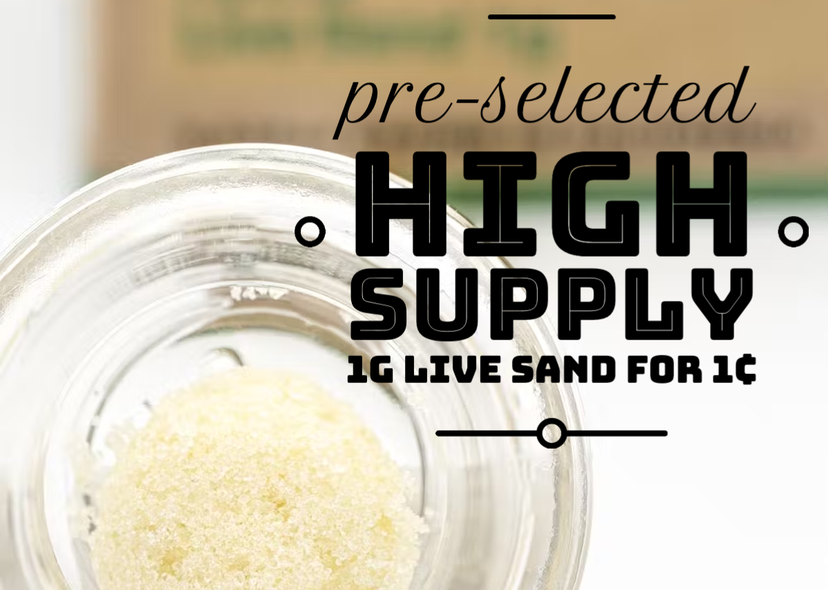 Purchase any High Supply 1g Live Sand and get a pre-selected High Supply 1g Live Sand for 1¢.