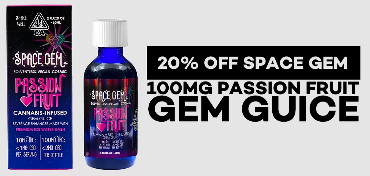 20% off Space Gem 100mg Passion Fruit Gem Guice.